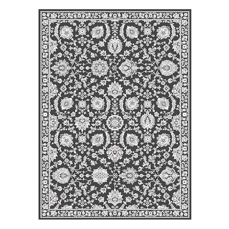 (B845) Providence Tiffany Blue Floral Area Rug, 5x7