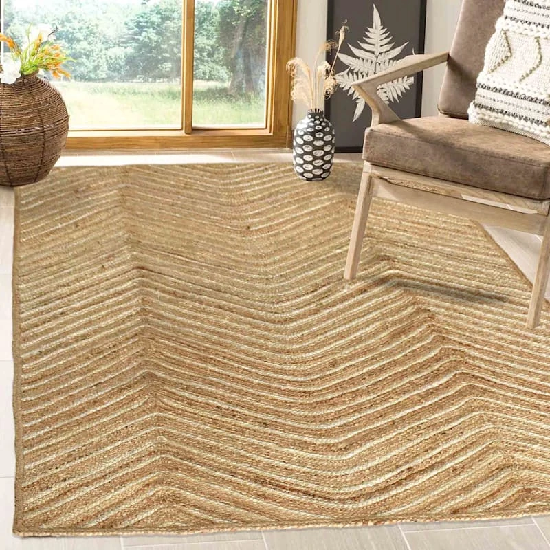 (B851) Honeybloom Wynn Jute Area Rug, 5x7 - Image 5