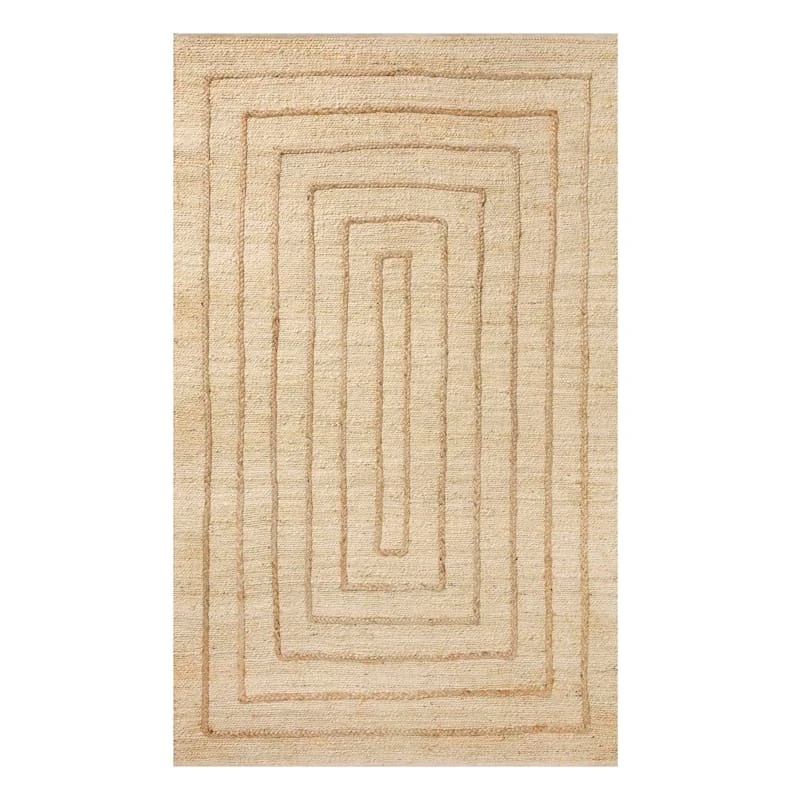 (B852) Tracey Boyd Arlo Natural Jute Area Rug, 5x7