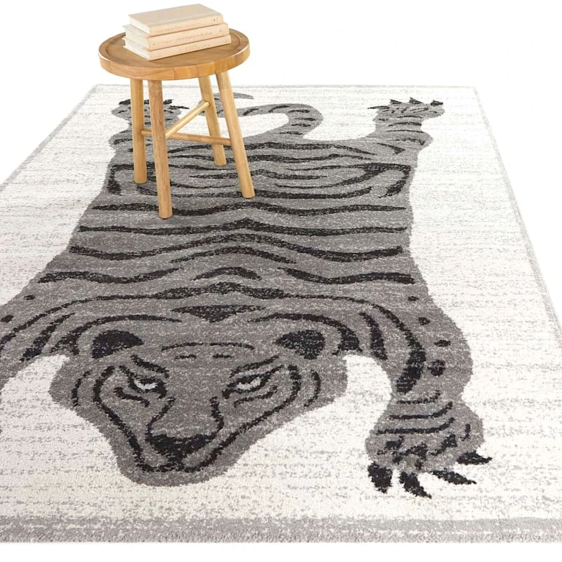 (B853) Found & Fable Elle Tiger Woven Area Rug, 5x7 - Image 6
