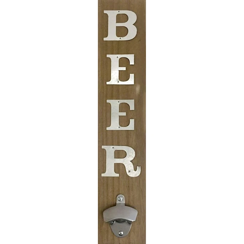 Beer Wall Plaque With Bottle Opener, 4x19