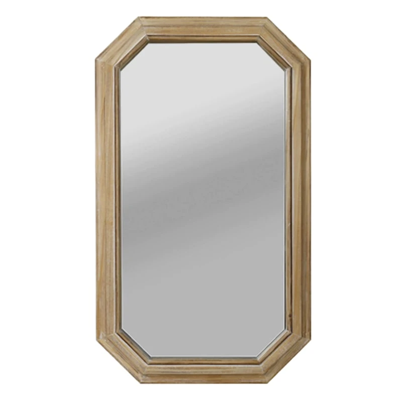 Beveled Wooden Wall Mirror, 20x34