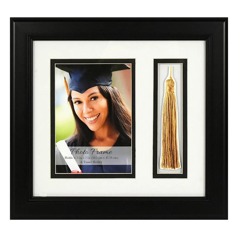 Black Classic Tassel Tabletop Photo Frame, 11x10