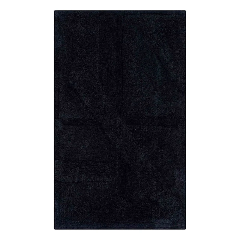 Black Geo High-Low Accent Rug, 27x45