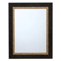 Black & Gold Framed Wall Mirror, 22x28