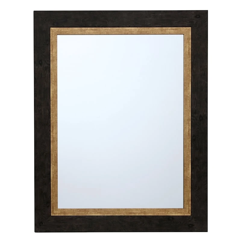 Black & Gold Framed Wall Mirror, 22x28