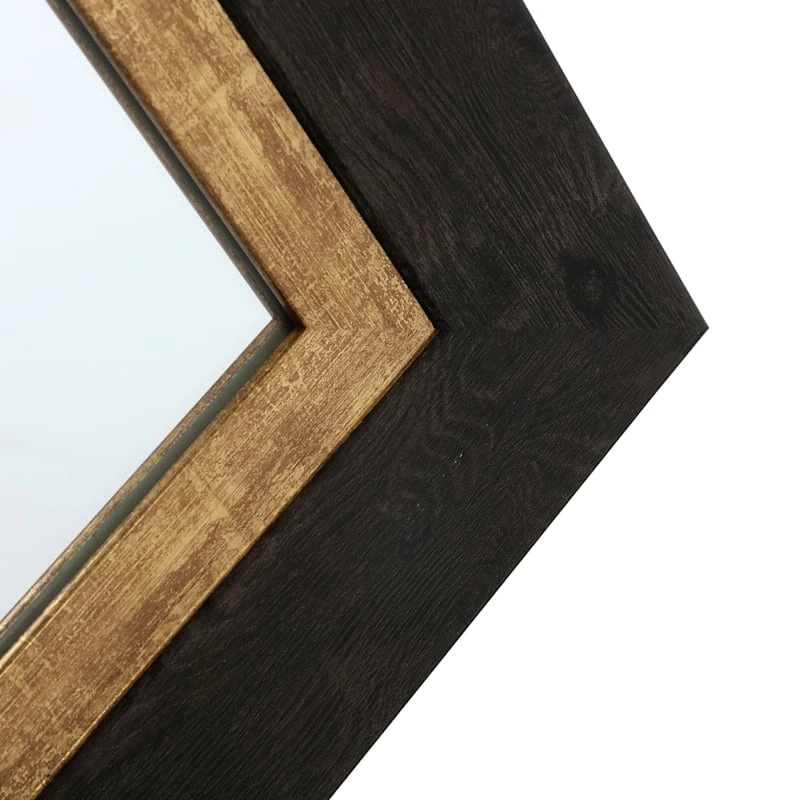 Black & Gold Framed Wall Mirror, 22x28 - Image 3