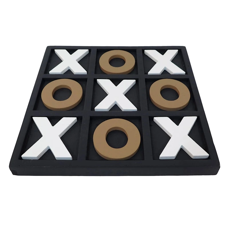 Black, Gold & White Tic Tac Toe Decor, 14"