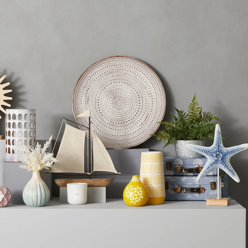 Blue Printed Luggage Box Decor, 11x7 - Image 3