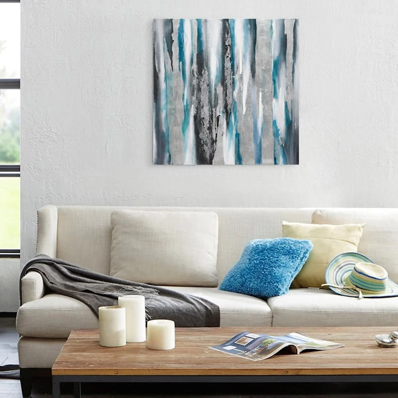 Blue Stalagmite Embellished Canvas Wall Art, 39" - Image 2