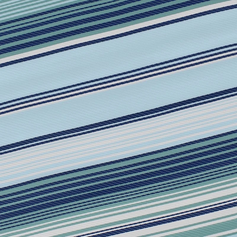 Blue Striped Plastic Outdoor Area Rug, 7x10 - Image 4