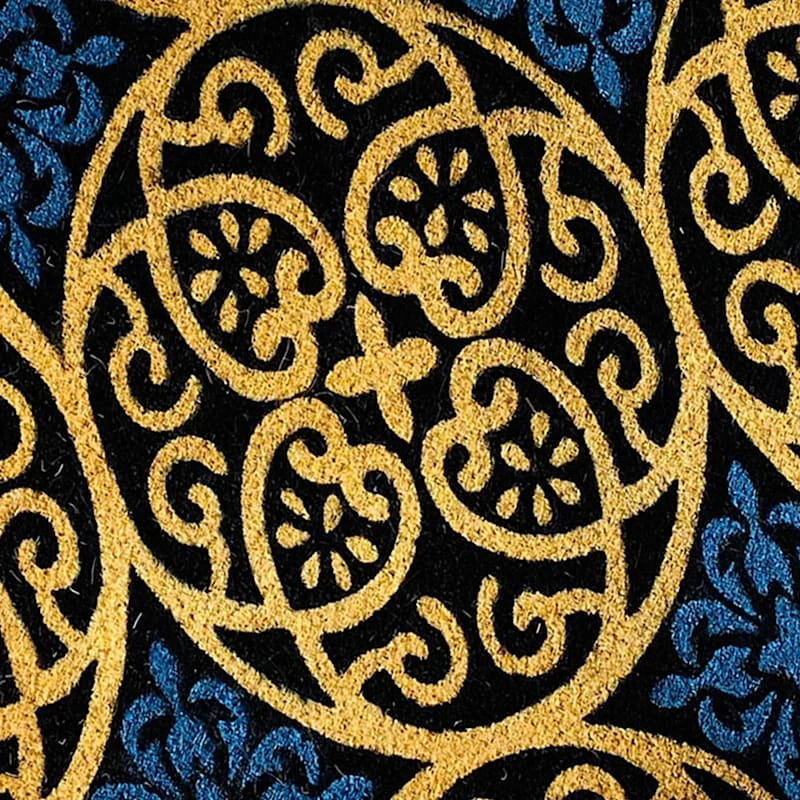 Blue Tile Bleached Coir Doormat 22x47 - Image 2