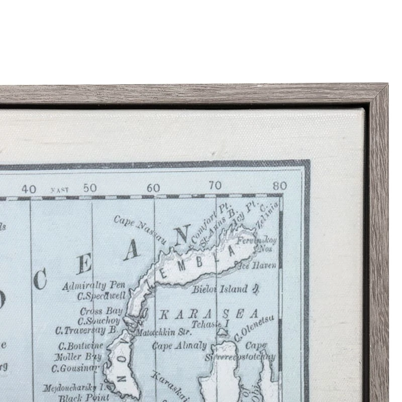 Blue World Map Canvas Wall Art, 30x40 - Image 3