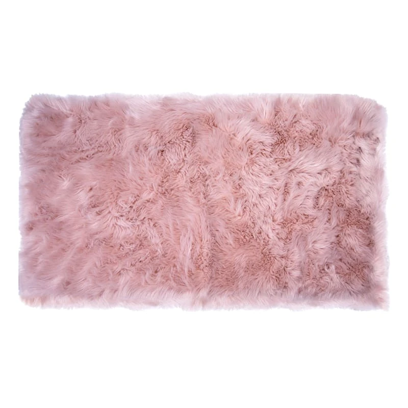 Blush Faux Fur Accent Rug, 30x45