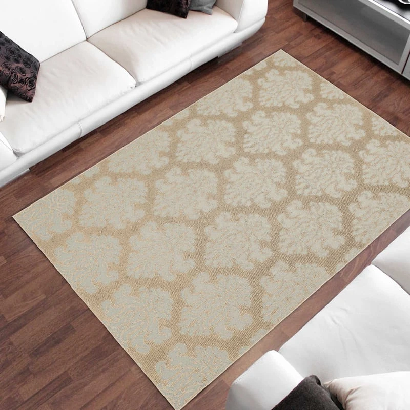 Botanical Tan & Ivory Indoor & Outdoor Area Rug, 4x6 - Image 6