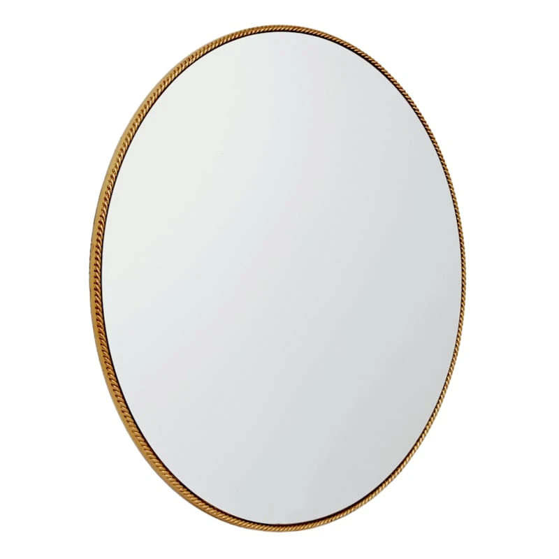 Braided Gold Framed Round Wall Mirror, 32" - Image 2