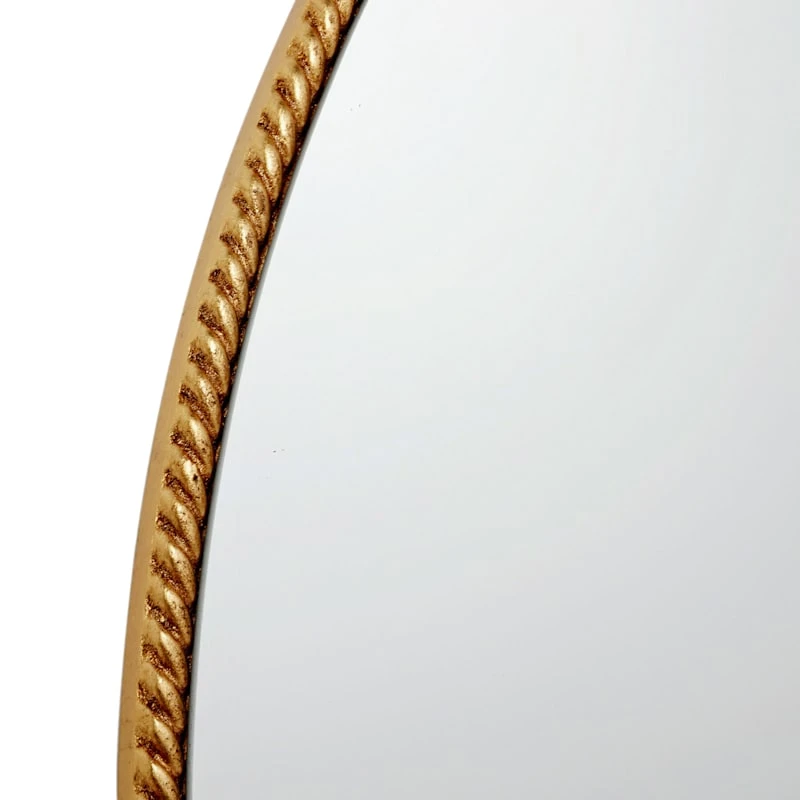 Braided Gold Framed Round Wall Mirror, 32" - Image 3