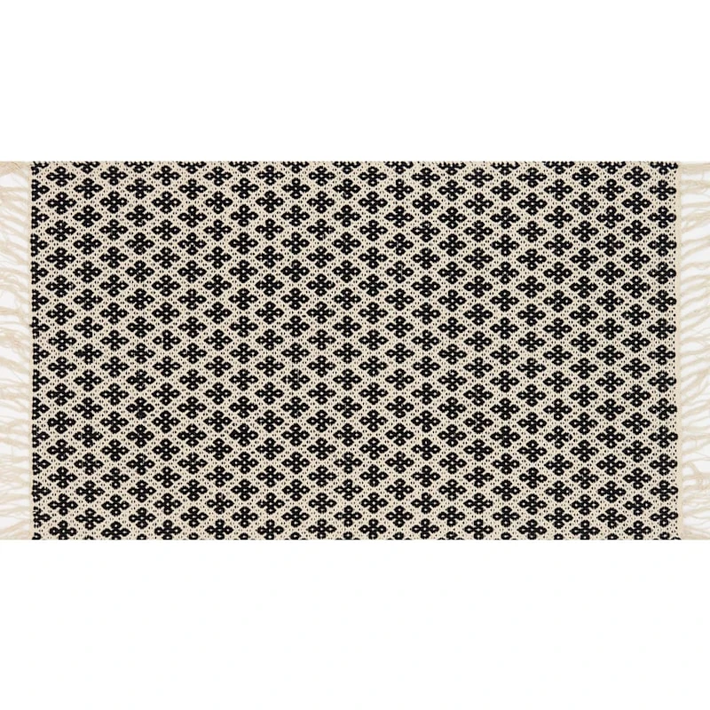 Brooklyn Black & Ivory Patterned Accent Rug, 2x4