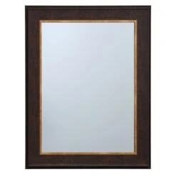 Brown With Gold Framed Wall Mirror, 22x28