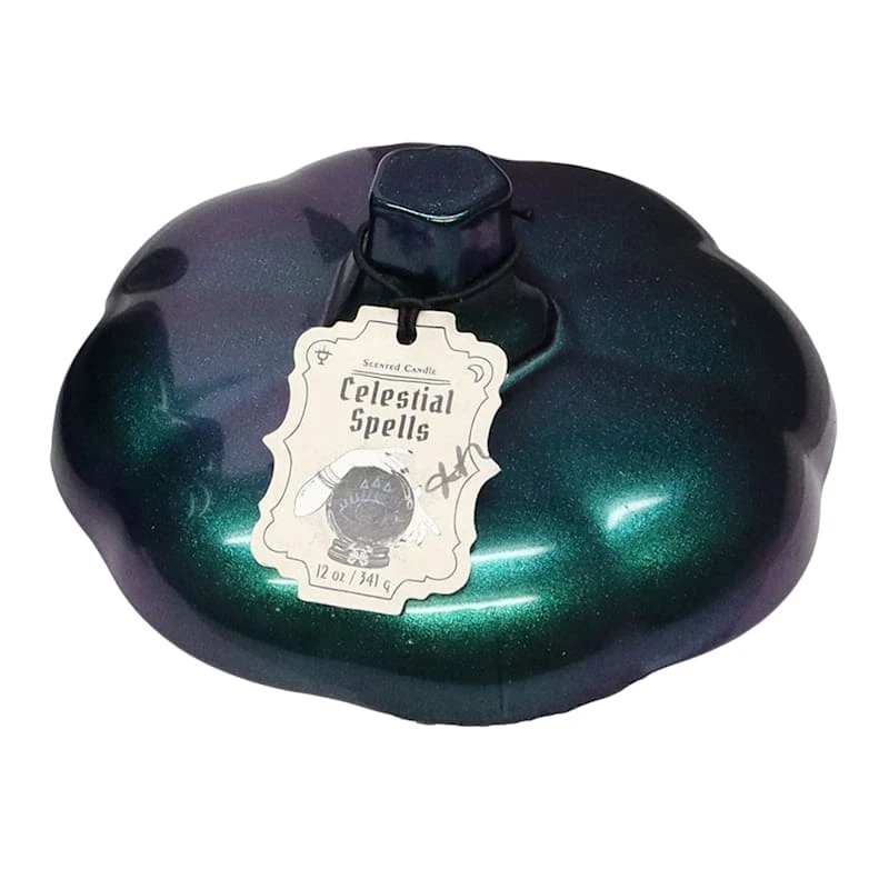 Celestial Spells Scented Iridescent Pumpkin Glass Jar Candle, 12oz - Image 4