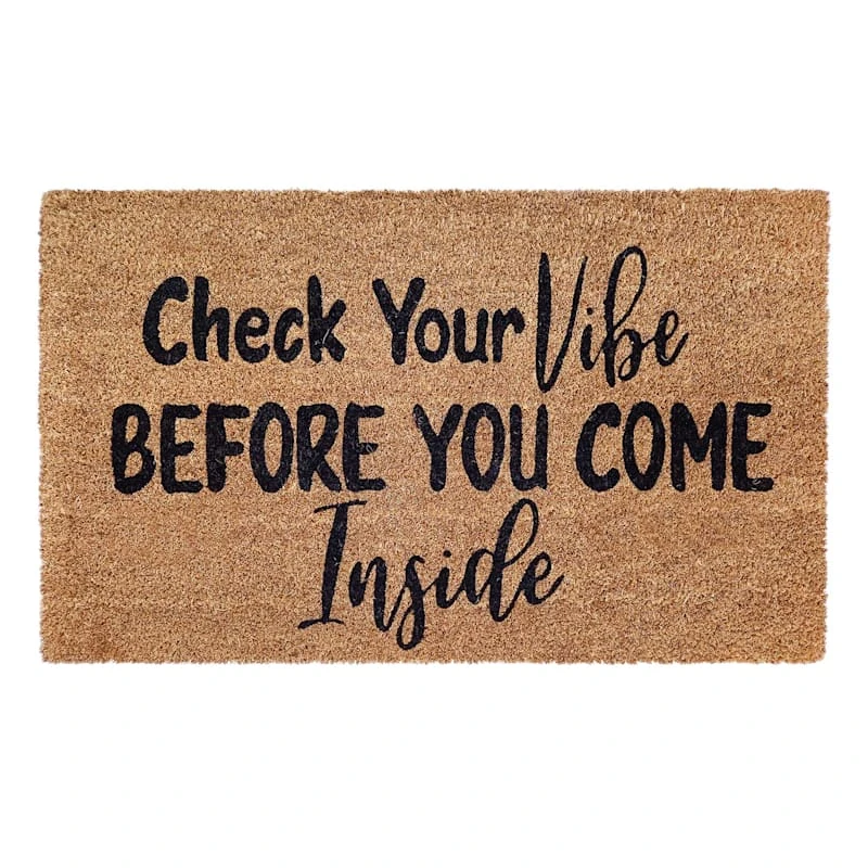 Check Your Vibe Before You Come Inside Coir Mat, 18x30