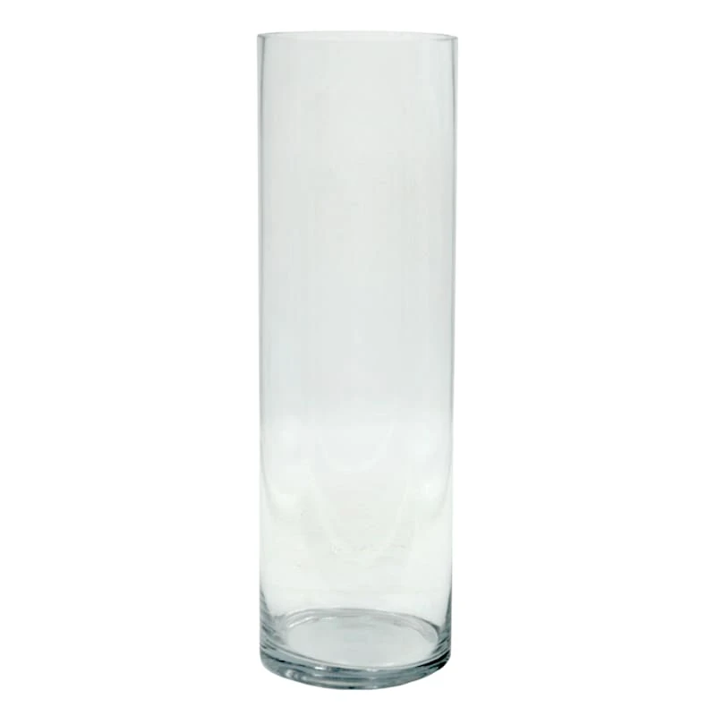 Clear Glass Cylinder Vase, 16"