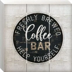 Coffee Bar Wood Wall Art, 12"