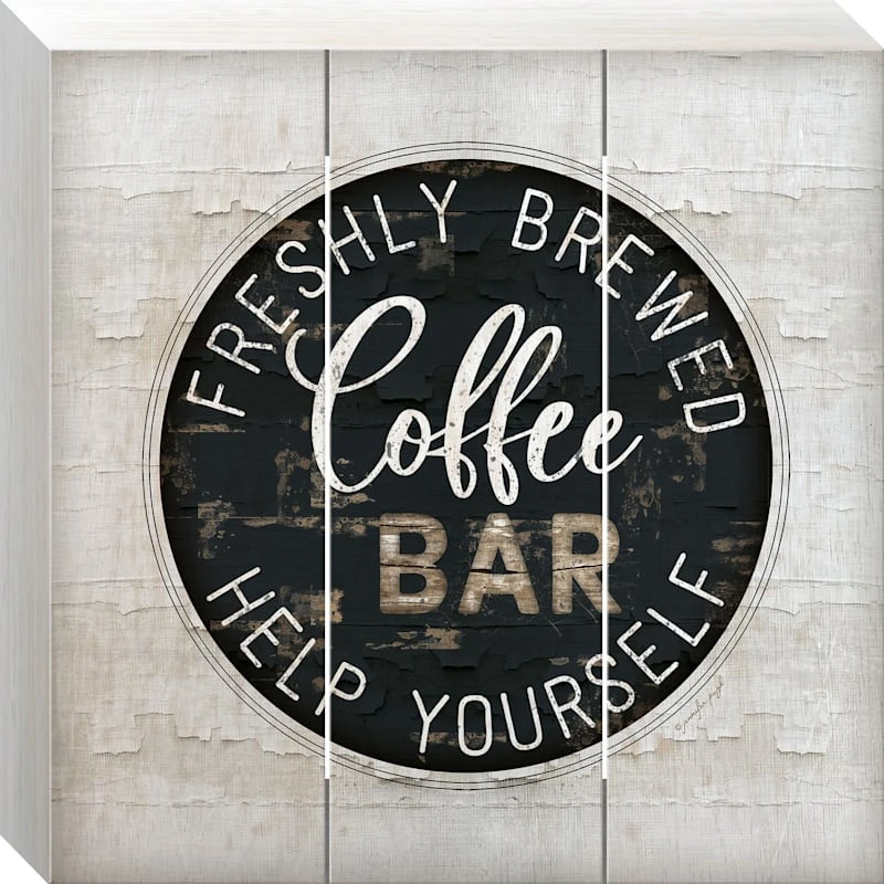 Coffee Bar Wood Wall Art, 12"