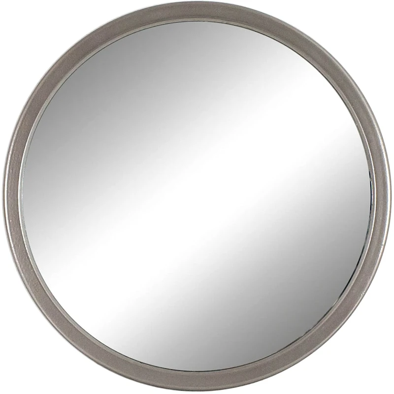 Copper Metal Finish Framed Round Wall Mirror, 12"