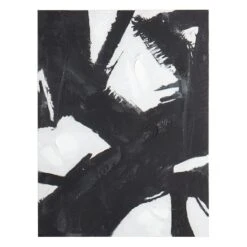 Crosby St Black & White Abstract Canvas Wall Art, 30x40