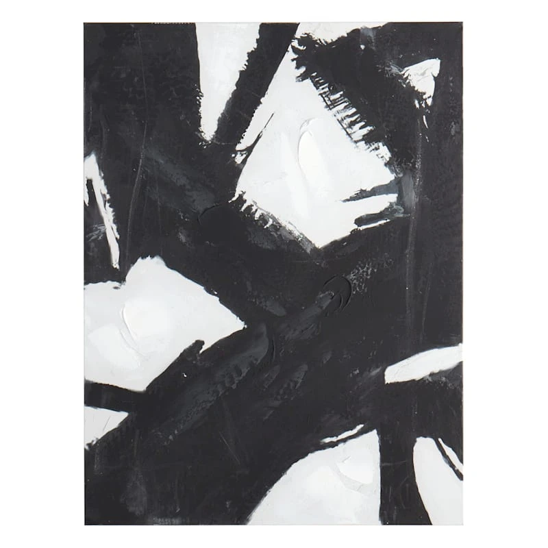 Crosby St Black & White Abstract Canvas Wall Art, 30x40