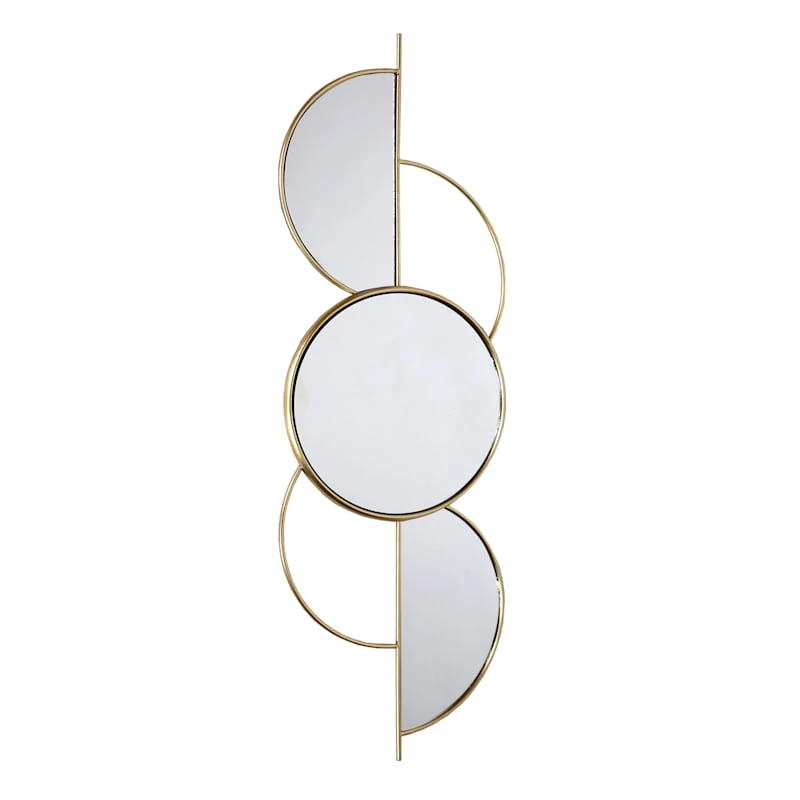 Crosby St Gold Modern Metal Wall Mirror, 13x41