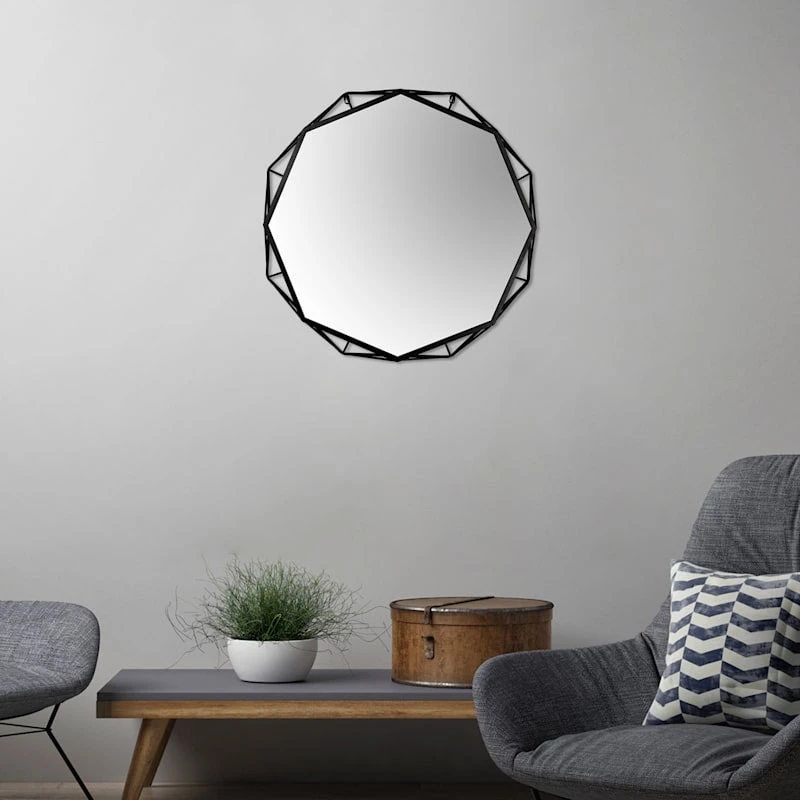 Crosby St Modern Round Wall Mirror, 29" - Image 2