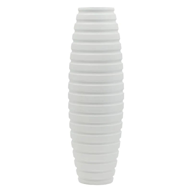 Crosby St White Faux Wood Vase, 16"