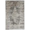 (D393) Grey & White Antique Medallion Area Rug, 5x7