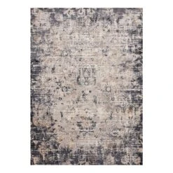 (D492) Honeybloom Muneer Blue & Beige Area Rug, 5x8
