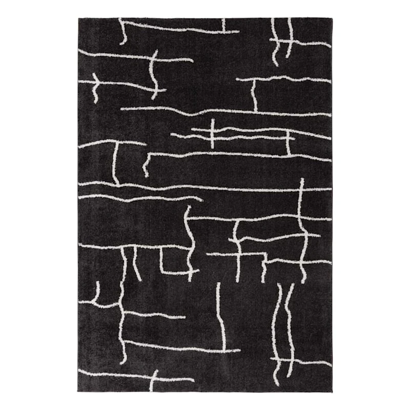 (D557) Mirabella Black Area Rug, 7x10