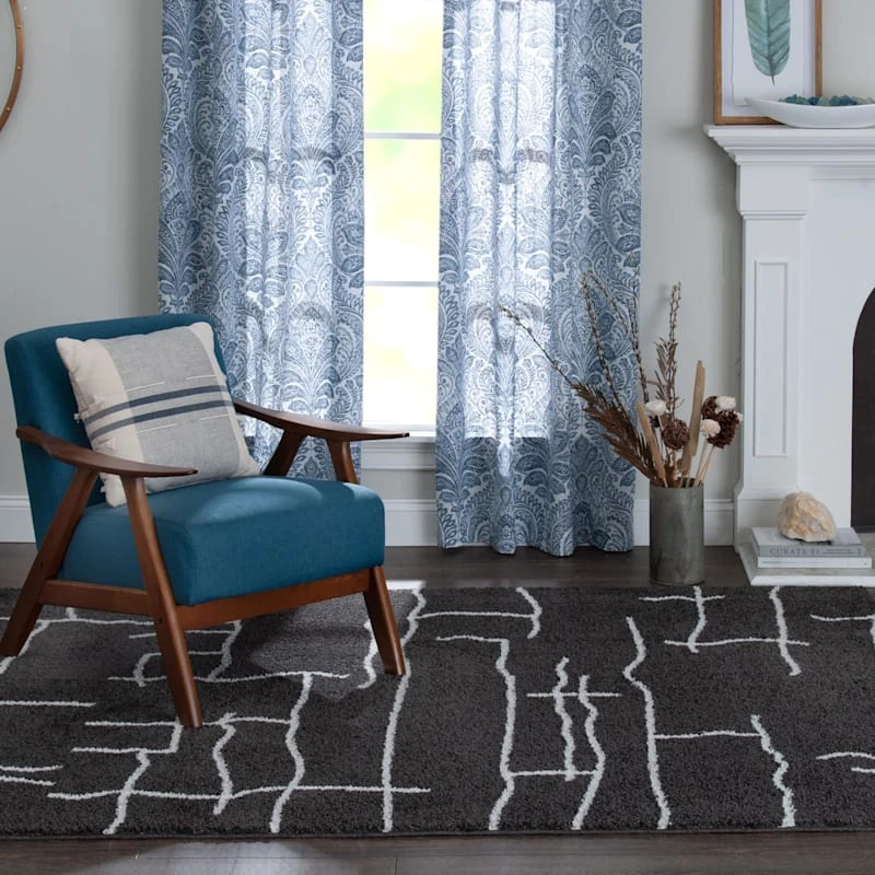 (D557) Mirabella Black Area Rug, 7x10 - Image 7