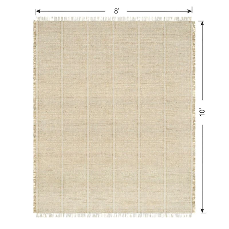 (D583) Honeybloom Mason Natural Fringe Area Rug, 8x10 - Image 6