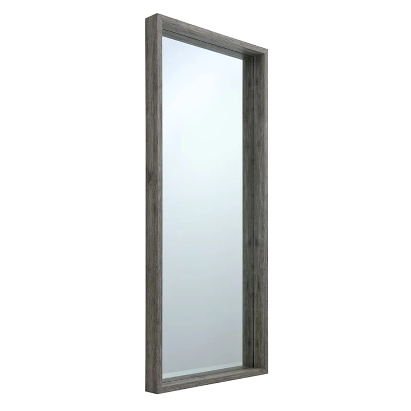 Dark Grey Wood Deep Frame Leaner Mirror, 24x58 - Image 2