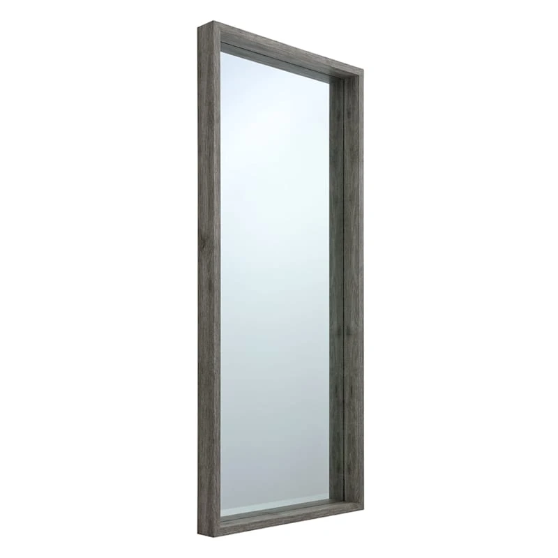 Dark Grey Wood Deep Frame Leaner Mirror, 24x58 - Image 6