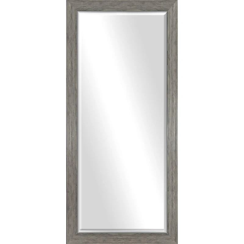 Distressed Gray Beveled Mirror, 29x63