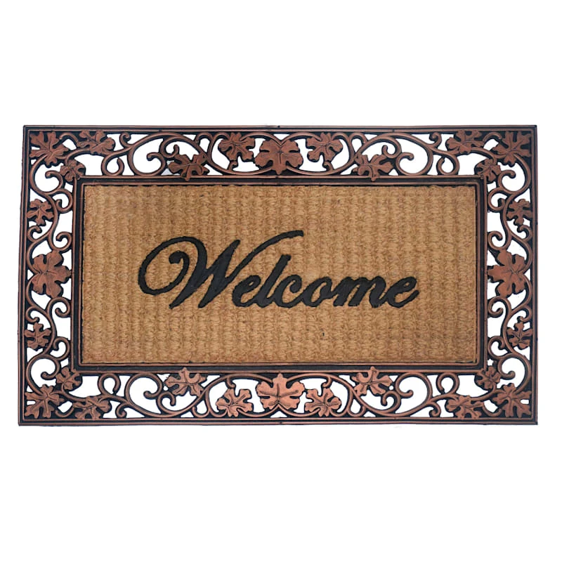 Dynasty Welcome Rubber & Coir Mat, 24x40