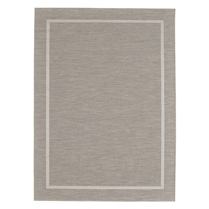 (E198) Honeybloom Prisma Ivory Border Indoor & Outdoor Area Rug, 8x10