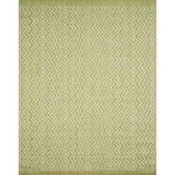 (E253) Oasis Green Geo Indoor & Outdoor Area Rug, 8x10