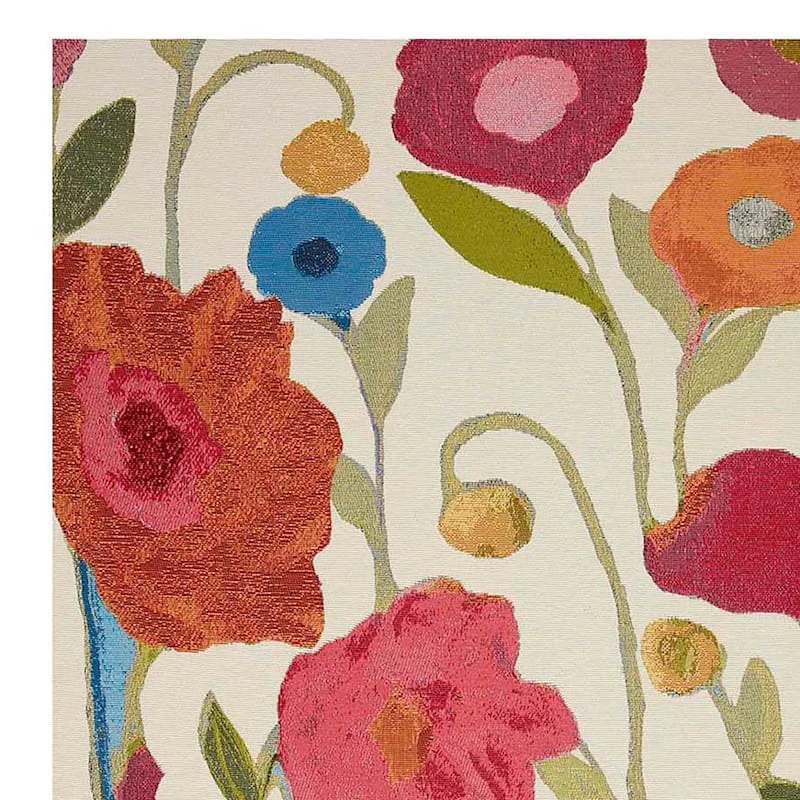 (E297) Mikayla Ivory Floral Indoor & Outdoor Area Rug, 5x8 - Image 2