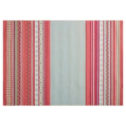 (E329) Mikayla Pink Multicolor Striped Outdoor Area Rug, 5x8