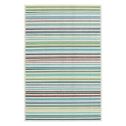 (E441) Scope Aqua Green Striped Area Rug, 8x10