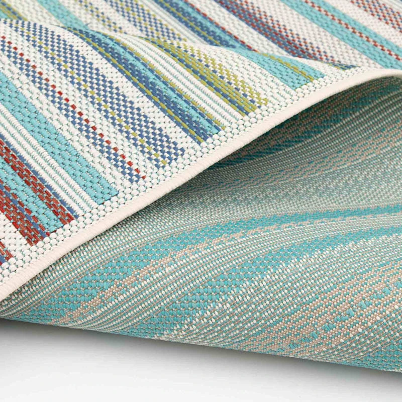 (E441) Scope Aqua Green Striped Area Rug, 8x10 - Image 6