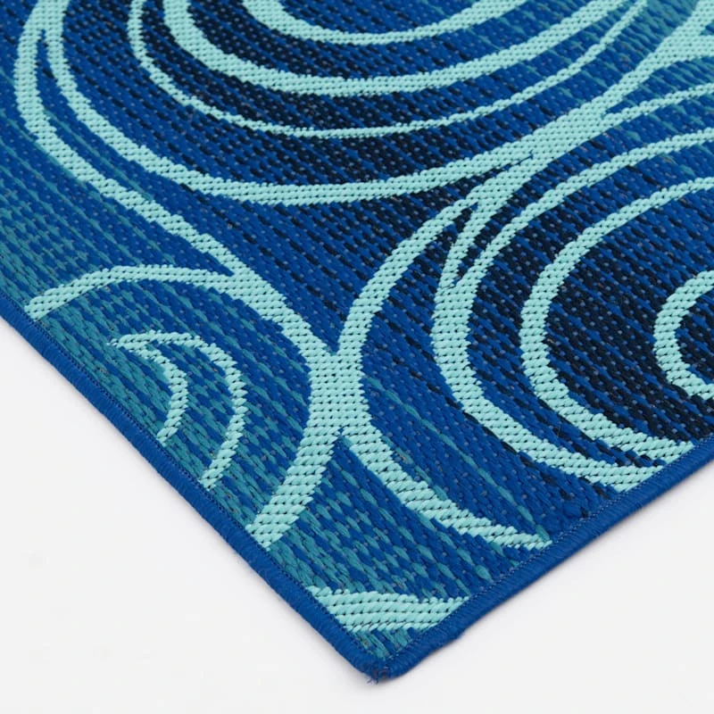(E442) Scope Blue Wave Outdoor Area Rug, 8x10 - Image 3